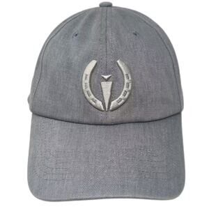 Kerrits Baseball Cap Blue Silver Strapback OS Hat Embroidered Horseshoe Carrot